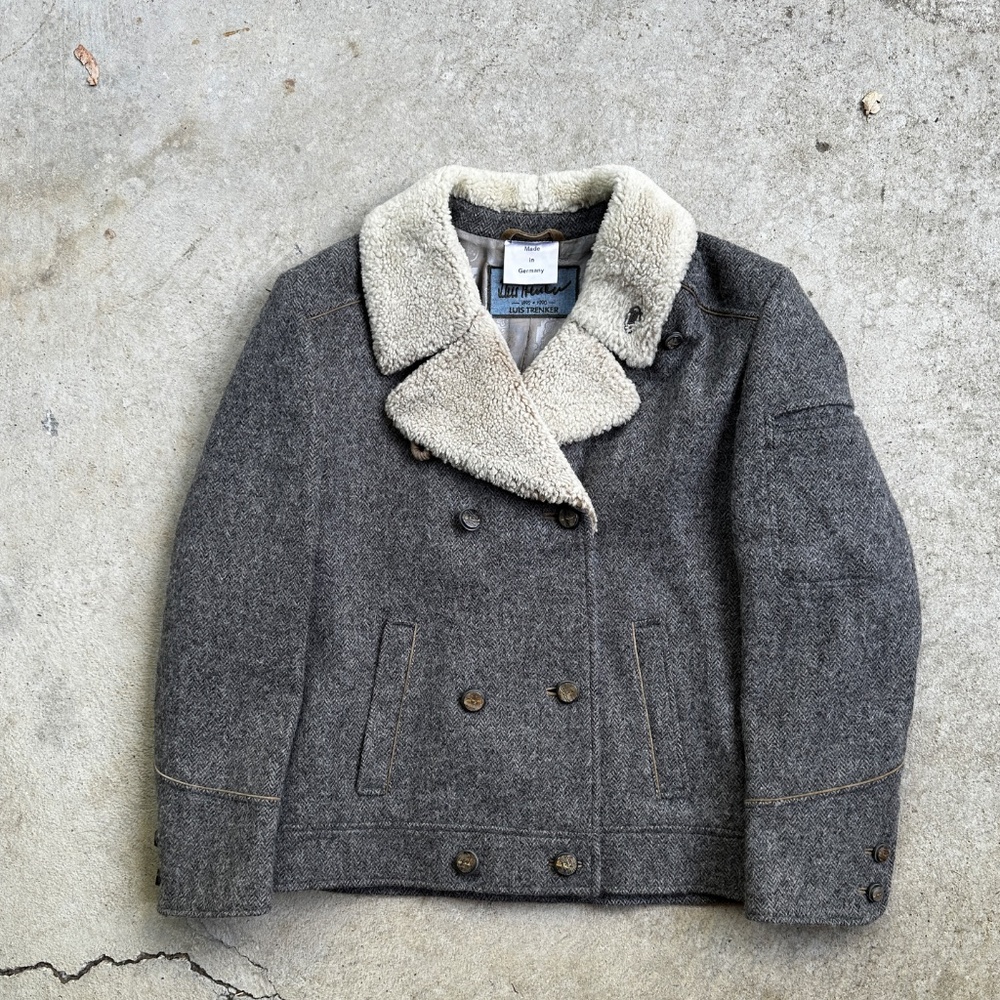 Luis Trenker wool faux fur women's jacket Germany 38